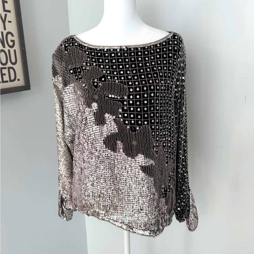 Celeste Cocktail Sequins Top Size M
